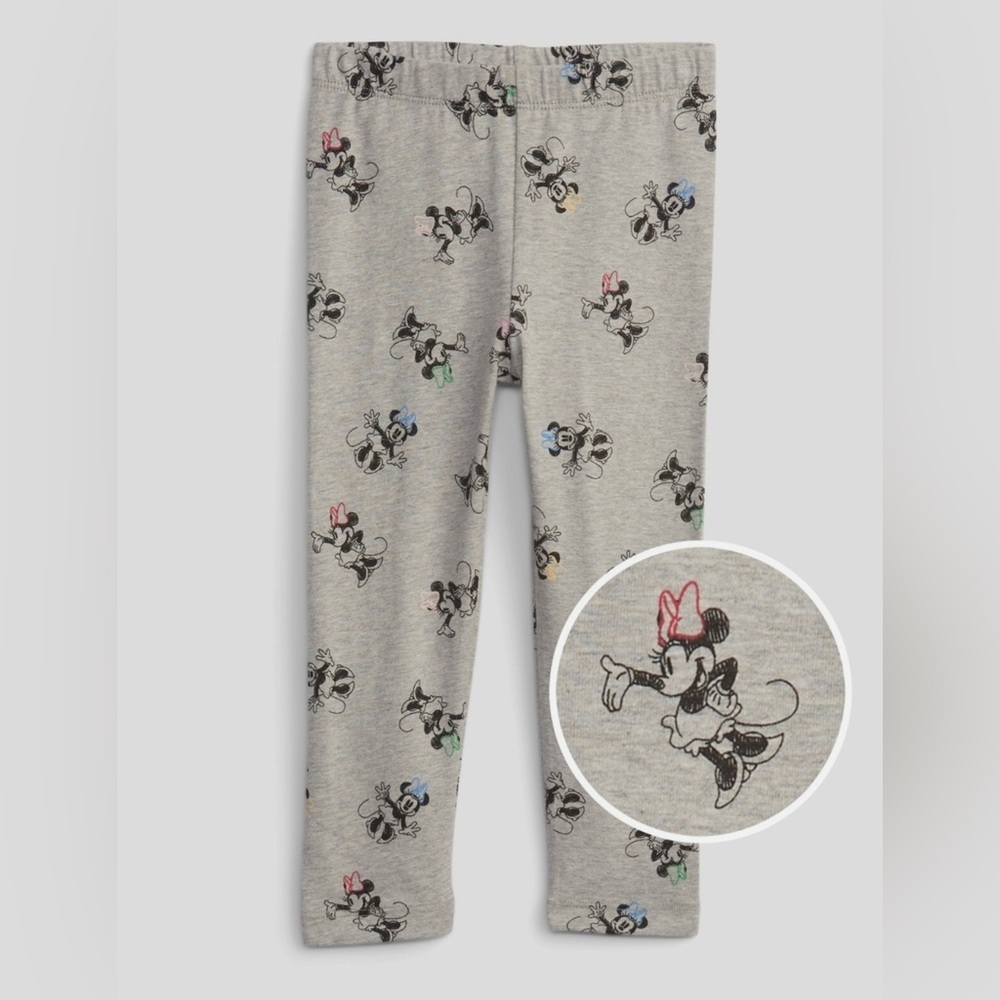 Disney x Gap Baby Minnie Mouse Leggings Grey Girls Sz 3T & 4T